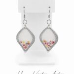 Kolczyki botaniczne – subtelna kompozycja kwiatowa - kolor srebra