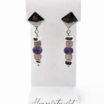 Kolczyki z ametystem i labradorytem – stal szlachetna