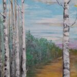 Brzozowa droga – pejzaż 30 × 40 cm