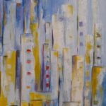 Abstrakcyjne miasto – akryl 30 × 40 cm