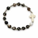 Różaniec na rękę z krzyżykiem – agat ognisty | ok. 16 cm