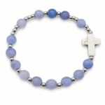 Różaniec na rękę z krzyżykiem – chalcedon | ok. 17
