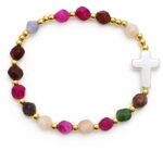 Różaniec na rękę – kolorowy turmalin | ok. 14-15 cm