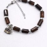 Bransoletka z garnetu z zawieszką | 18 cm + przedłużka