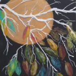 Obraz akrylowy „Księżycowa cisza” 30x40 cm – ręcznie malowany z fakturą